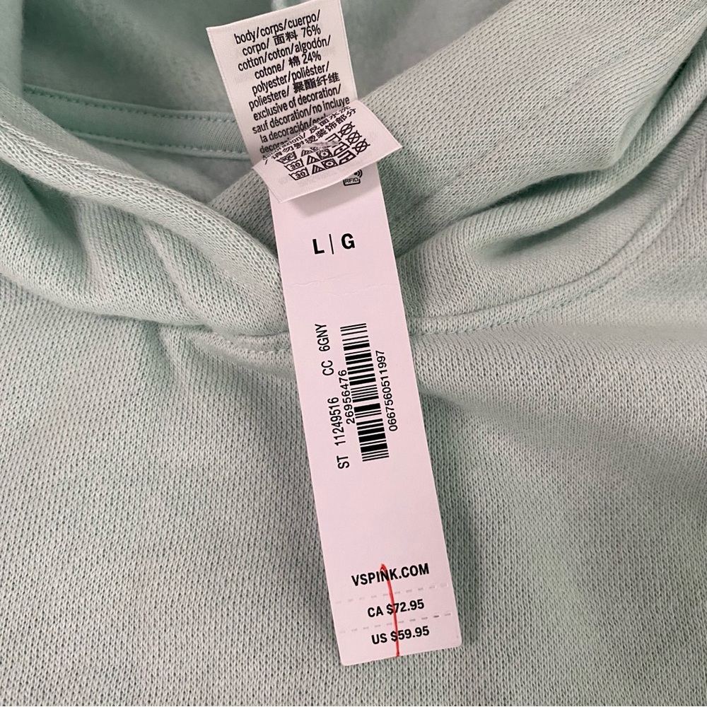 PINK Victoria's Secret Mint Green Pullover Hoodie - Picture 7 of 7